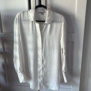 Silky white dress shirt